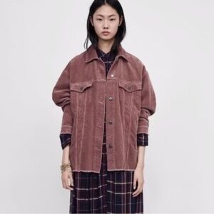 Zara Dusty Mauve Corduroy Jacket